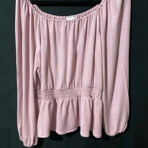 LC Lauren Conrad Blush Off-Shoulder Blouse